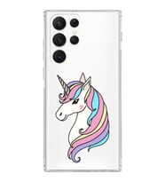 Samsung Galaxy S22 Ultra Uyumlu Kamera Korumalı Kapak Unicorn Tasarımlı  Şeffaf Kılıf