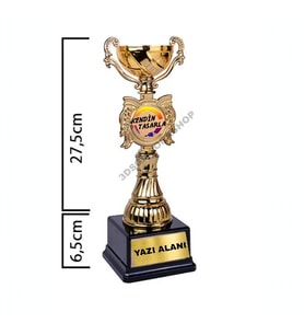 Kişiselleştirilebilir Kelebek Temalı Ödül Kupası 1 Adet 34cm (Not Yazılabilir)