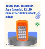 Gold Silver GS-875 Güneş Enerjili Powerbank ve 32 LED Işıldak (Turuncu)
