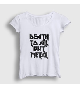 Presmono Kadın Beyaz Death To All But Metal Steel Panther T-Shirt 378168tt (Beyaz)