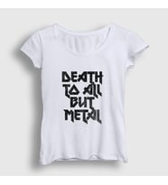 Presmono Kadın Beyaz Death To All But Metal Steel Panther T-Shirt 378168tt (Beyaz)