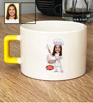 Kişiye Özel Karikatürlü Aşçı Lüks Fincan Aşçılar Günü Hediyesi
