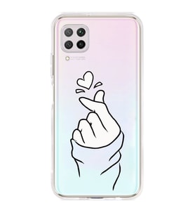 Huawei P40 Lite Uyumlu Kalp Desenli Şeffaf Telefon Kılıfı