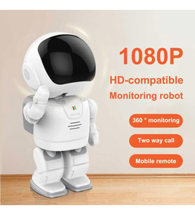Pazariz 1080p Astronot Robot Görünümlü İntercomlu Wifi Ip Güvenlik Kamerası  (Beyaz)