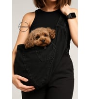 Kedi Ve Köpek Taşıma Çantası, Black Jean Köpek Taşıma Çantası, Köpek Ana Kucağı 0-8kg (Siyah)