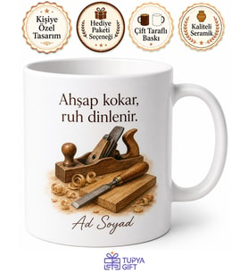 Ahşap İşleri Seven İçin Kişiye Özel Hobi Temalı Baskılı Kupa Bardak Hediye