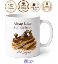 Ahşap İşleri Seven İçin Kişiye Özel Hobi Temalı Baskılı Kupa Bardak Hediye