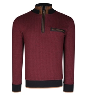 1039 DEWBERRY ERKEK SWEATSHIRT-AÇIK DESENLİ BORDO