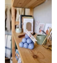 Mumelia Candles Küre Piramit - Doğal Soya Blok Dekoratif Mum - Mavi