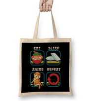 Eat Sleep Anime Repeat Cute Anime Obsessed Bez Çanta Uzun Saplı