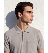 LCWAIKIKI Classic Gri Polo Yaka Dokulu Erkek Tişört