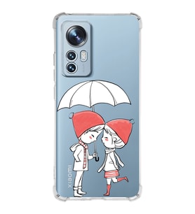 Xiaomi Mi 12 Uyumlu Köşe Korumalı Antişok Kapak Aşk Tasarımlı Şeffaf Silikon Kılıf