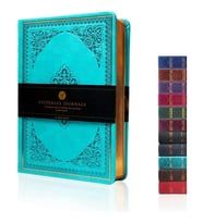 VICTORIA'S JOURNALS 1183 VINTAGE OLD BOOK 12x17cm 80gr.128YP. ÇİZGİLİ DEFTER TURKUAZ