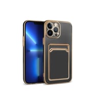 Apple iPhone 12 Pro Max Uyumlu Kılıf Zore Bark Kartlıklı Kapak (Siyah)
