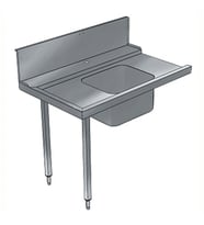 Electrolux Professional Bulaşık Giriş Tezgahı, Tek Evyeli (500x400 Mm), Giyotin Tip Bulaşık Makinesi İçin, 300 Mm Sırt, Soldan Sağa - 800 Mm BHHPTB08L