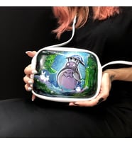 Custom Tasarım Çanta / El Boyama “Komşum Totooro” Desenli Kadın Omuz Çantası