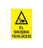 El Sıkışma Tehlikesi Uyarı Levhası 40x60cm (Karışık)