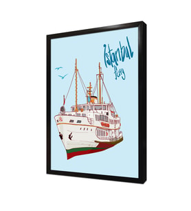 Eminönünde Vapur Çerçeveli Mdf Tablo