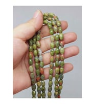 Bileklik Boy Unakit Taşı Arpa Kesim Yarım Dizi 6*8.5mm (51116) (18CM UZUNLUĞUNDADIR)