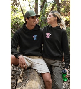 Lilo ve Stich Sevgili/Çift/Arkadaşlık 2'li Kapşonlu Sweatshirt Seti (Siyah)