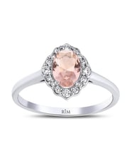 0.75 Karat Laboratuvar Pırlanta Morganite Yüzük - HRD Sertifikalı