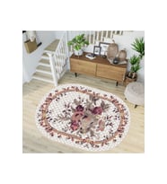 Eliana Home Baskılı, Yıkanabilir Kaymaz Taban Oval Halı LNA7196-HT451 100x150 cm (Bej)