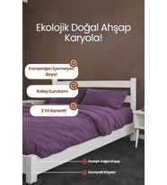 Natura Model Masif Ahşap Karyola Kolay Kurulum Fırınlanmış İthal Sibirya Çamı 90x190 Yatak Uyumlu