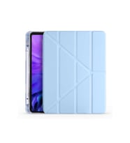 Apple iPad Air 10.9 2022 (5.Nesil) Kalemlikli Katlanabilen Kılıf (Mavi)