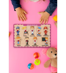 Meslekler Puzzle Eğitici Ahşap Tutmalı Yapboz
