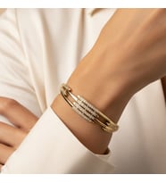 STİL İNCİSİ/XUPING JEWELRY FLORİA ZİRKON TAŞLI KELEPÇE (Altın Rengi)