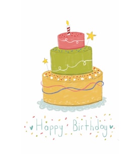 Konsept Tebrik Kartı - Happy Birthday, Pasta