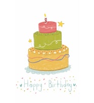 Konsept Tebrik Kartı - Happy Birthday, Pasta