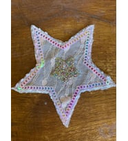 22X22 CM TAŞLI PAYETLİ GÜPÜR YILDIZ APLİKE ARMA YAMA DİKİŞ