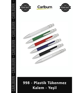 Özel Üretim Promosyon Baskılı Logolu Kurumsal Ekonomik Şık 998 Plastik Tükenmez Kalem Yeşil