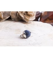 Gümüş Yuvarlak Lapis Kolye Ucu