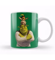 Stacked Pocket Shrek Donkey And Puss in Boots Kupa Bardak Porselen