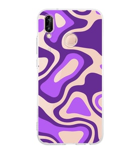 PrintiFy Huawei P20 Lite Uyumlu Kamera Korumalı Renkli Desen Tasarımlı Şeffaf Silikon Kılıf