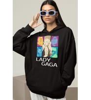 Lady Gaga Baskılı Unisex Oversize Şarkıcı Hoodie