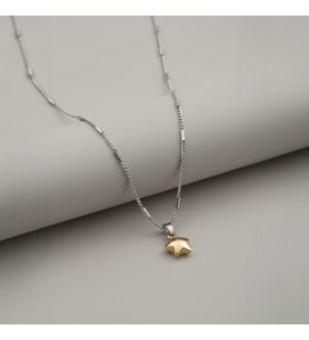 Lorivelle Premium Paslanmaz Çelik Gold Minimal 3D Yıldız Kolye - Ömürlük Işıltı ve Silindir Bar Zincir