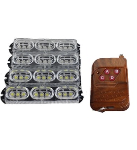 Space Çakar Lamba Uzaktan Kumandalı 4'lü 9x4 Led Beyaz-Beyaz/Kırmızı-Mavi / LAPA519