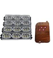 Space Çakar Lamba Uzaktan Kumandalı 4'lü 9x4 Led Beyaz-Beyaz/Kırmızı-Mavi / LAPA519