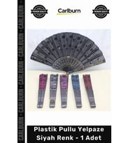 #Yelpaze Kaliteli Şık Dekoratif El Tipi Hafif Dayanıklı Parlak Zarif Plastik Pullu Yelpaze Siyah