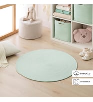 Ocean Home Textile Yıkanabilir Mint Kırçıllı Pamuklu Halı Kilim Ø 80 cm