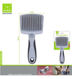Nunbell Otomatik Temizlenen Metal Dişli Kedi ve Köpek Fırçası L 21 cm