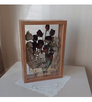 İsimli 25x35 Cm Çift Yönlü Bambu Derin Gül Çerçevesi! Gelin Buketi Çerçevesi!