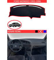Ford Mondeo 1993-1996 İçin Uygun Torpido Koruma Halısı Siyah Kenar Renk Kırmızı