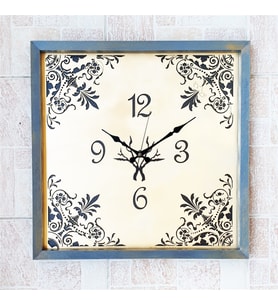 Markakanvas Ahşap  Eskitme Duvar Saati 50x50cm (Altın)