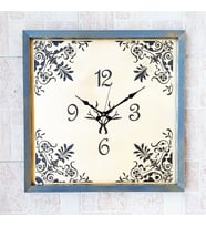 Markakanvas Ahşap  Eskitme Duvar Saati 50x50cm (Altın)