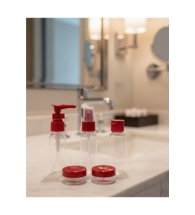 5’li Seyahat Boy Kozmetik Şişe Seti, Çantalı Organizer, 30 ml
