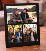 3 Kişilik Masa Fotograf Cercevesi Karikatürlü Kişiye Özel 13 x 18 cm MDF Çerçeve - Kişiye Özel Hediye 2. Model